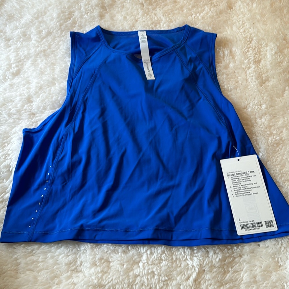 Lululemon Sculpt Cropped tank top size 8 NWT